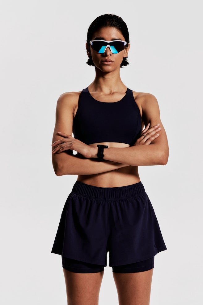 

Двухслойные шорты для бега с технологией DryMove H&M, синий