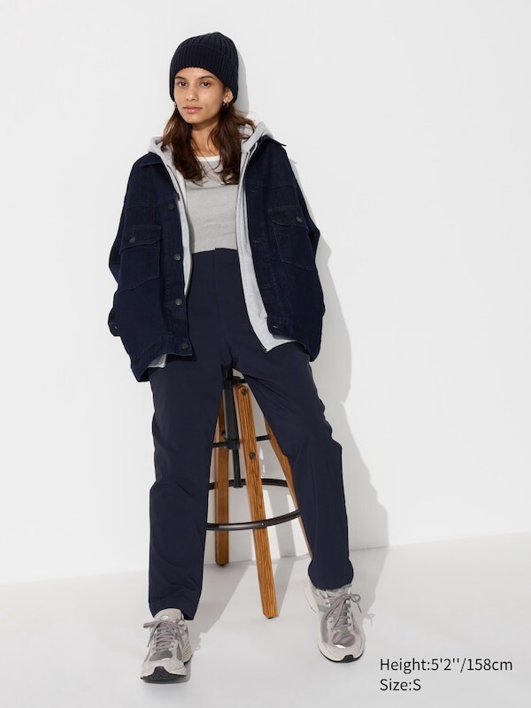 

Легкие брюки heattech короткие Uniqlo, синий