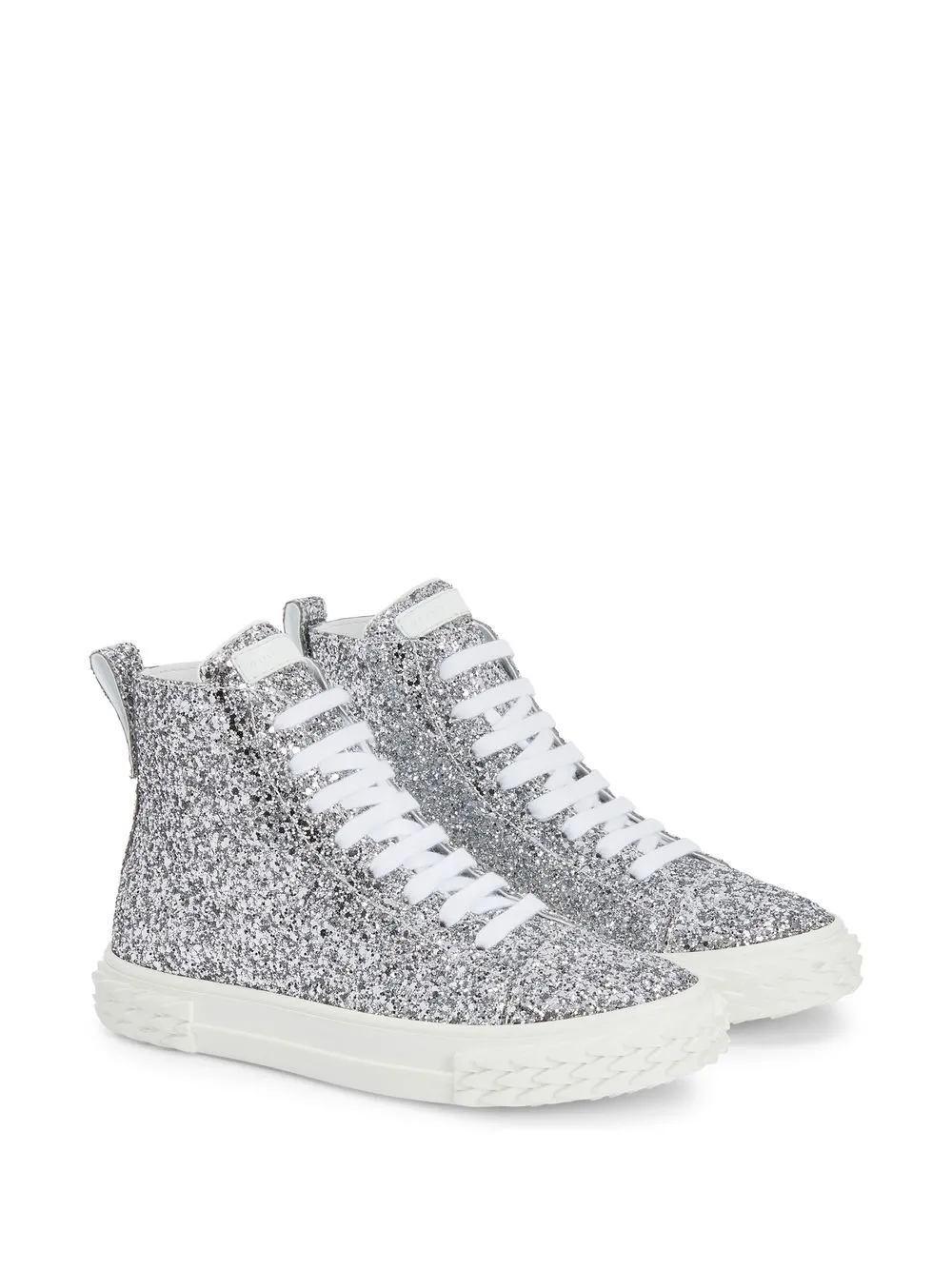 Высокие кеды Eco-Blabber с блестками Giuseppe Zanotti, серебристый — фото 2