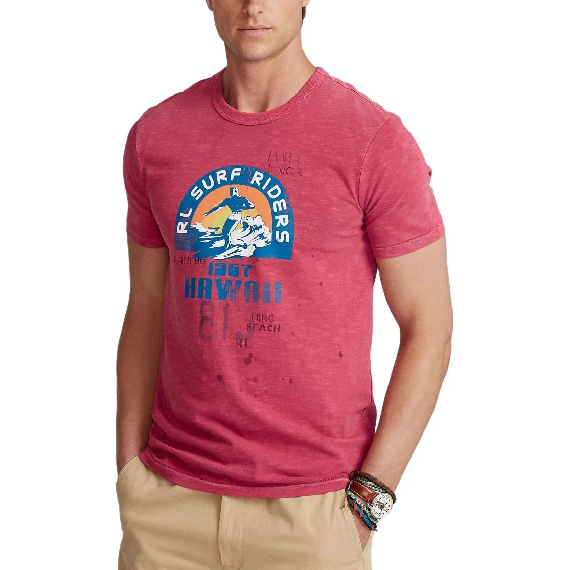 Футболка SS26 Custom Slim Fit мужская Polo Ralph Lauren, Red — фото 4