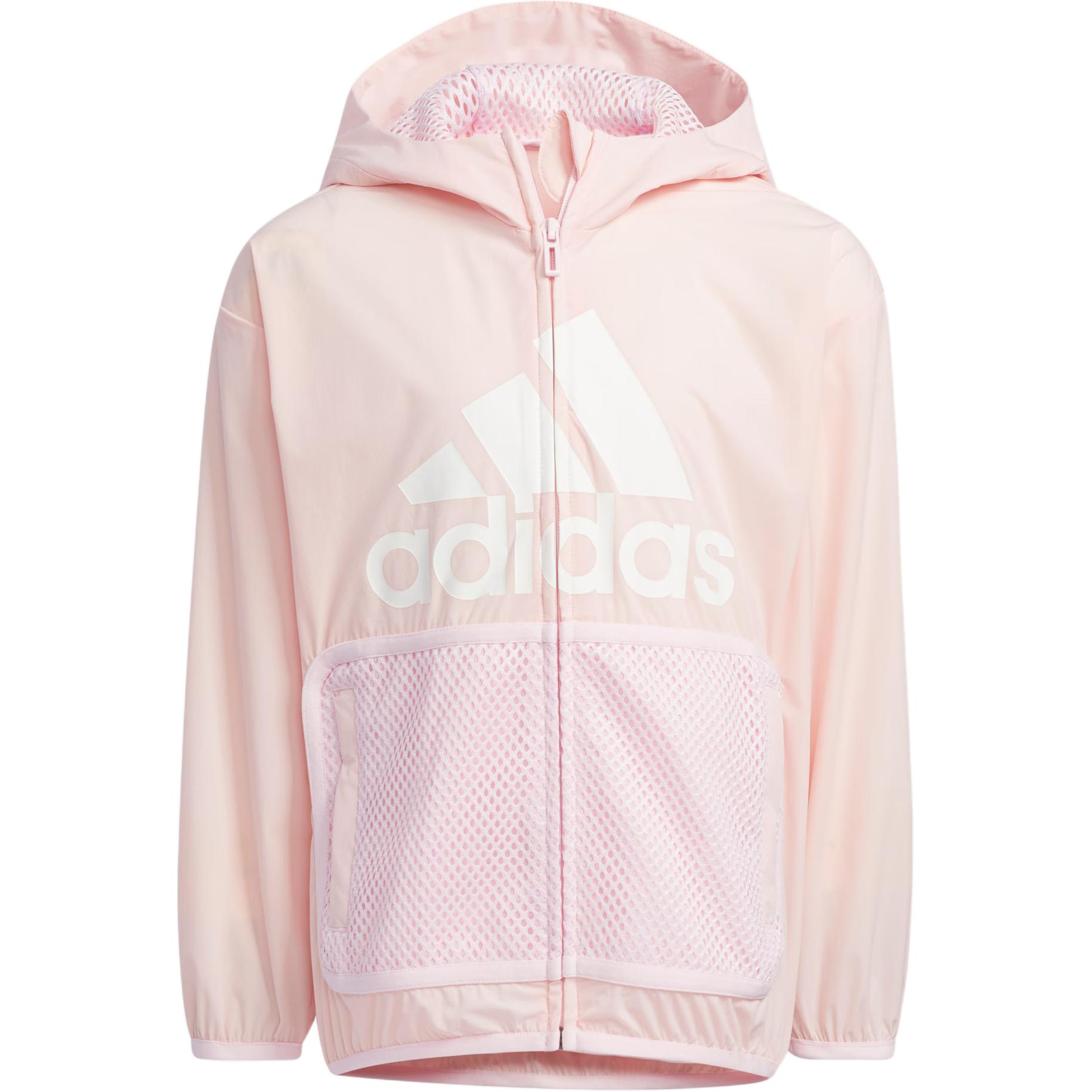 Куртка прозрачная розовая/белая детская Adidas — фото 2
