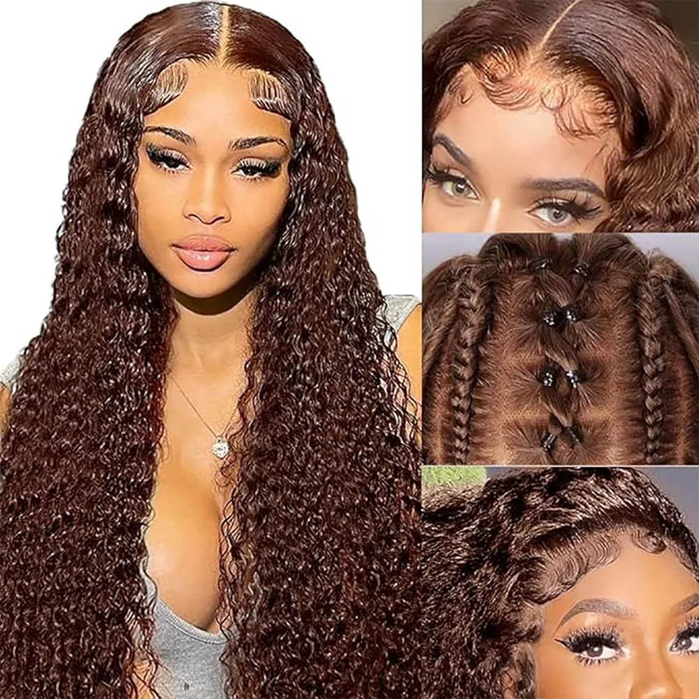 Парик из натуральных волос «13 x 4 Lace Front Deep Wave» Gsoroel, #4-Dp-13X4 — фото 3