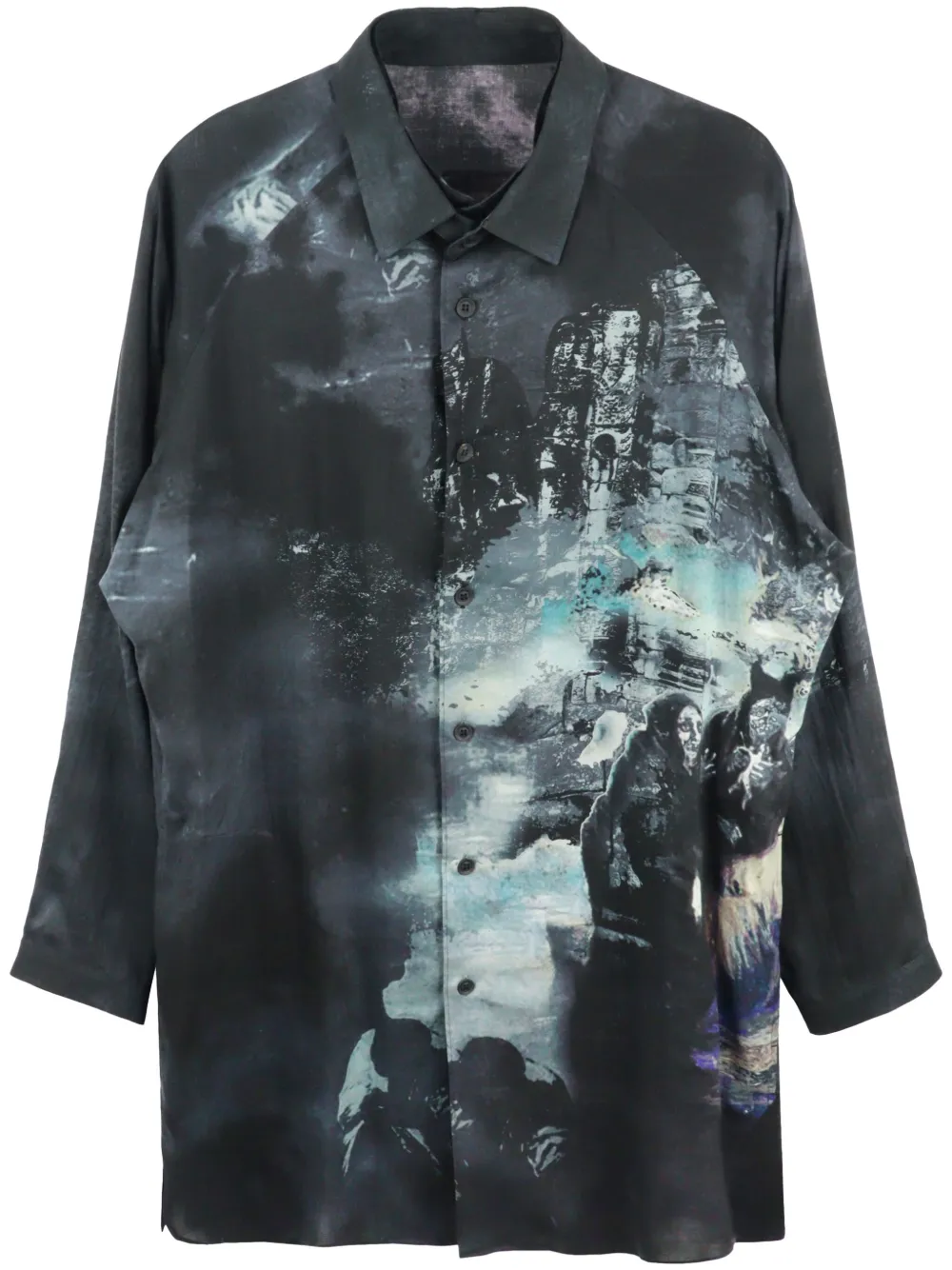 

Рубашка J-PT с принтом Yohji Yamamoto, черный