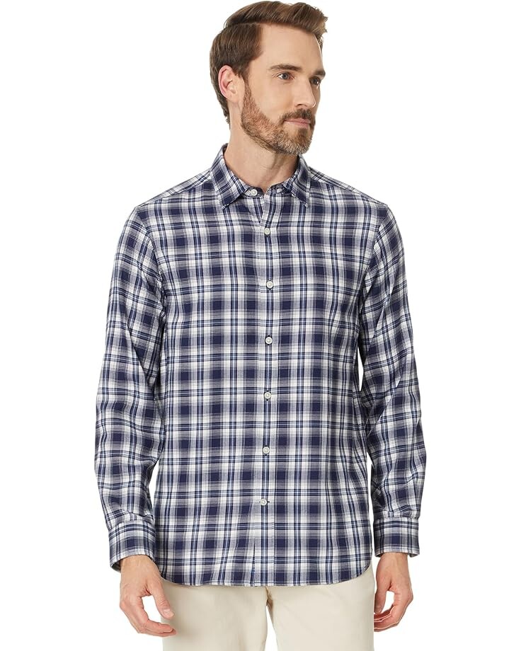 

Рубашка Vineyard Vines Plaid OTG Brushed Twill Shirt, цвет Nautical Navy Plaid