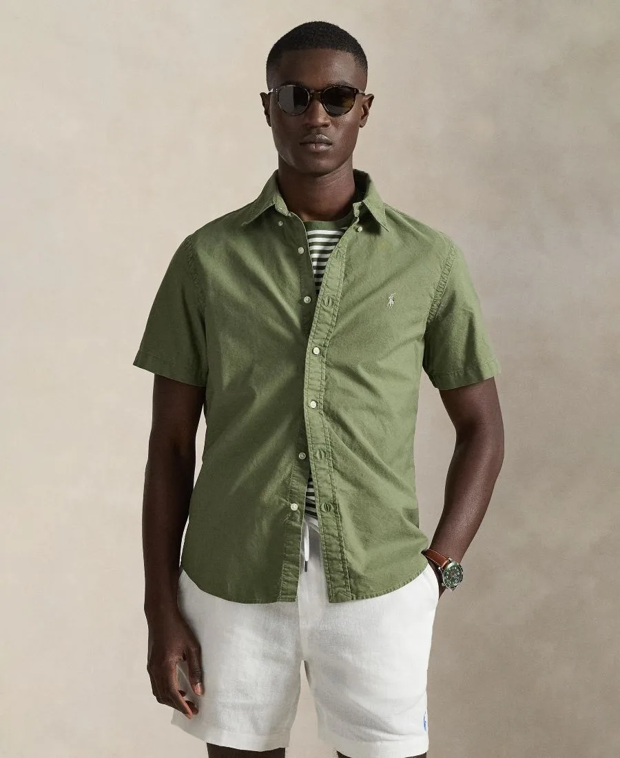 Мужская рубашка Оксфорд, окрашенная в готовом виде Polo Ralph Lauren, Garden Trail