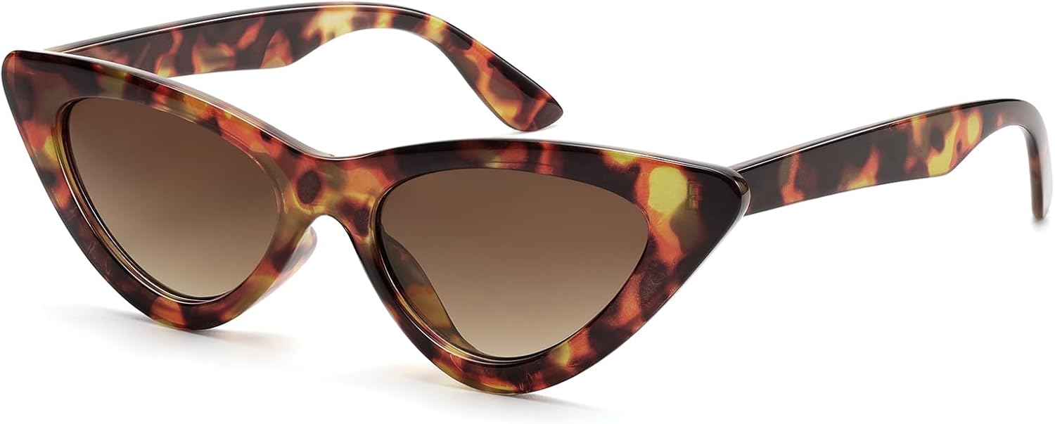 

Солнцезащитные очки LIKSMU «Кошачий глаз» для женщин, винтажная ретро-оправа в стиле «кошачий глаз», модные солнцезащитные очки, Tortoise Shell Frame / Gradient Brown Lens