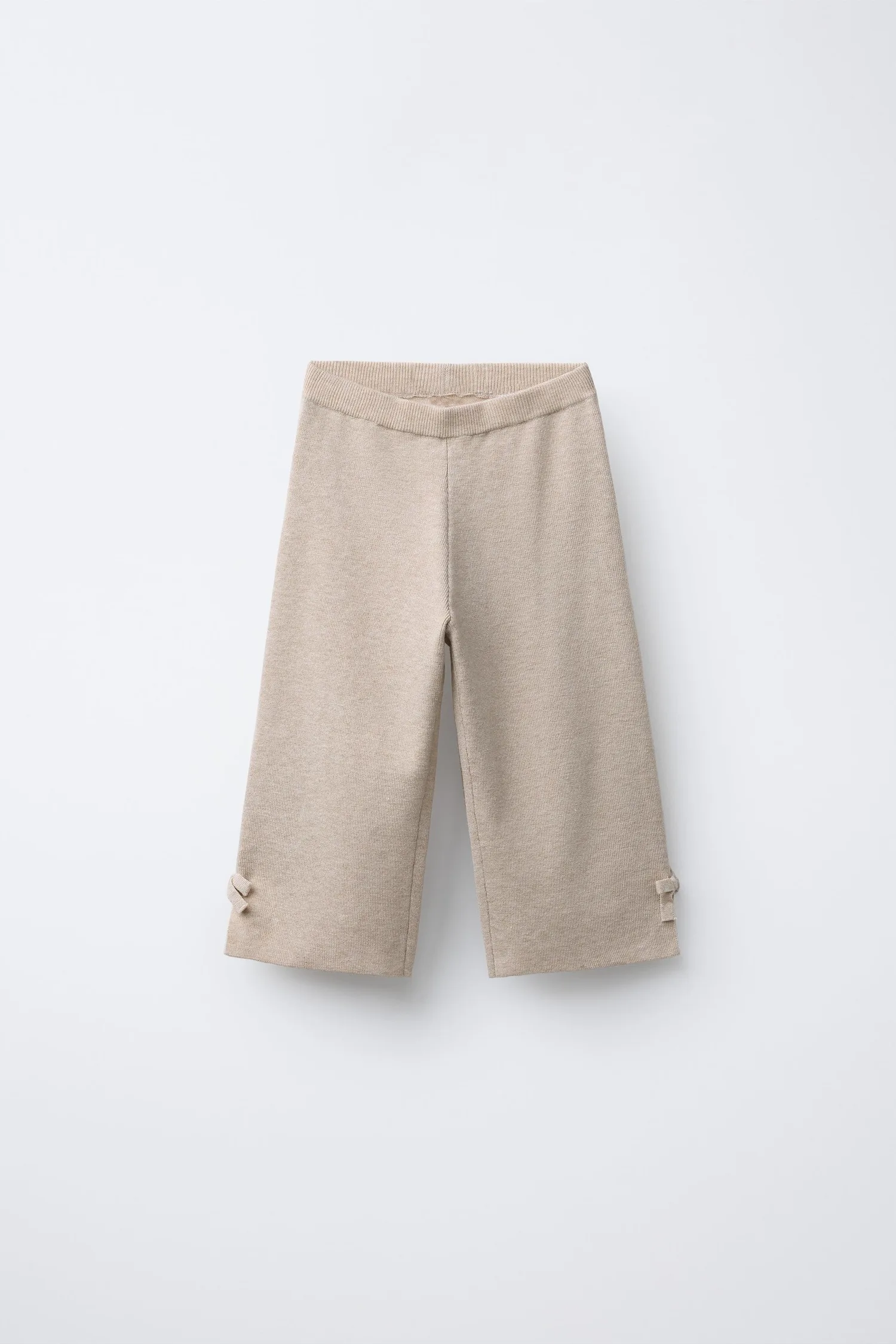 Вязаные кюлоты с бантиками Zara, бежевый