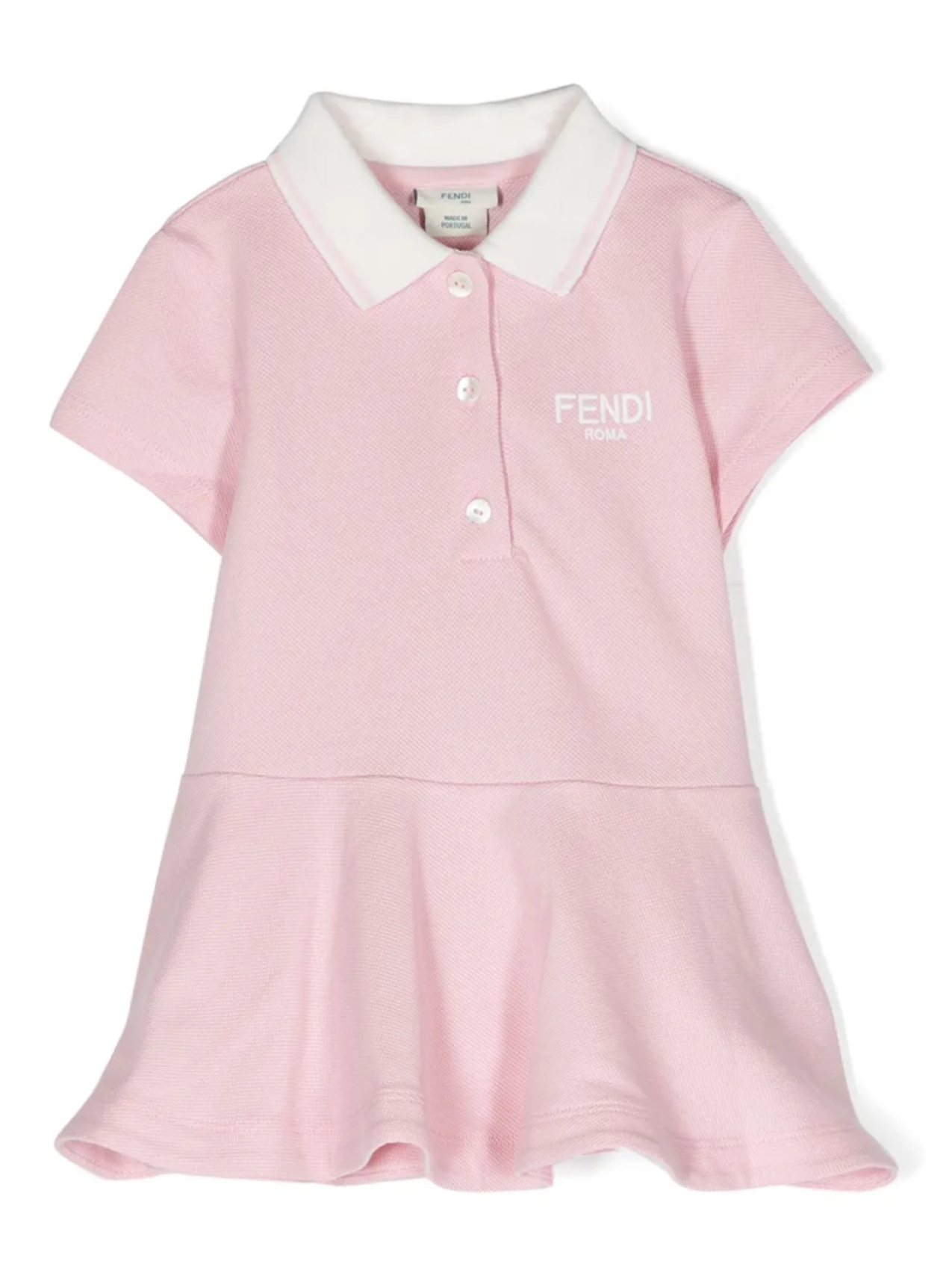 

Платье с вышитым логотипом Fendi Kids, розовый
