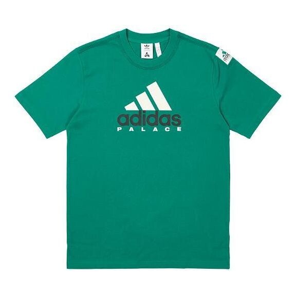 

Футболка men's x palace crossover fw22 alphabet logo printing round neck short sleeve green t-shirt Adidas, зеленый