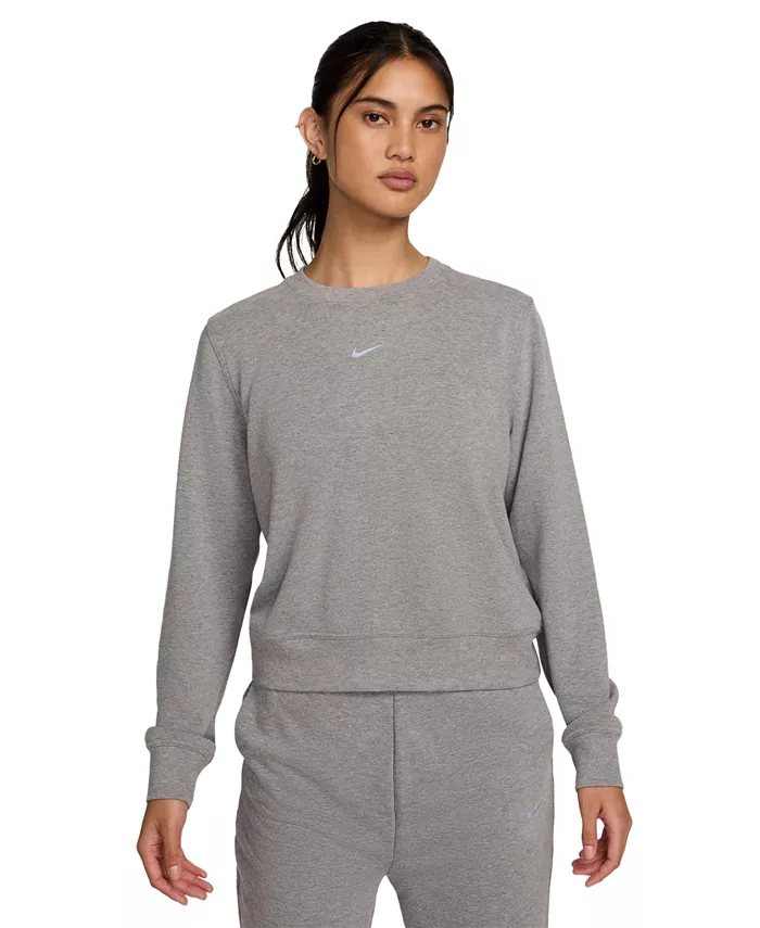 

Женский свитшот Dri-FIT One с круглым вырезом из френч терика Nike, серый