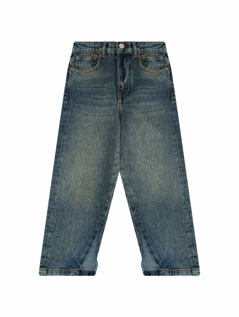

Джинсы мом с разрезами MM6 MAISON MARGIELA, тёмно-синий