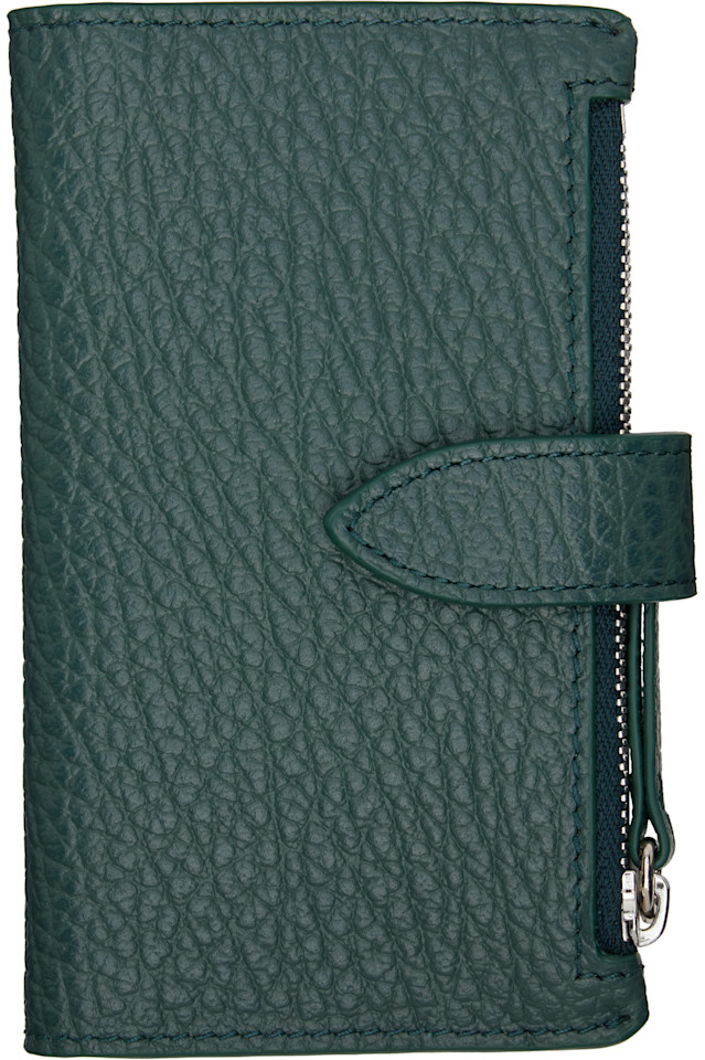 

Держатель для карт на молнии с четырьмя стежками Maison Margiela, зеленый