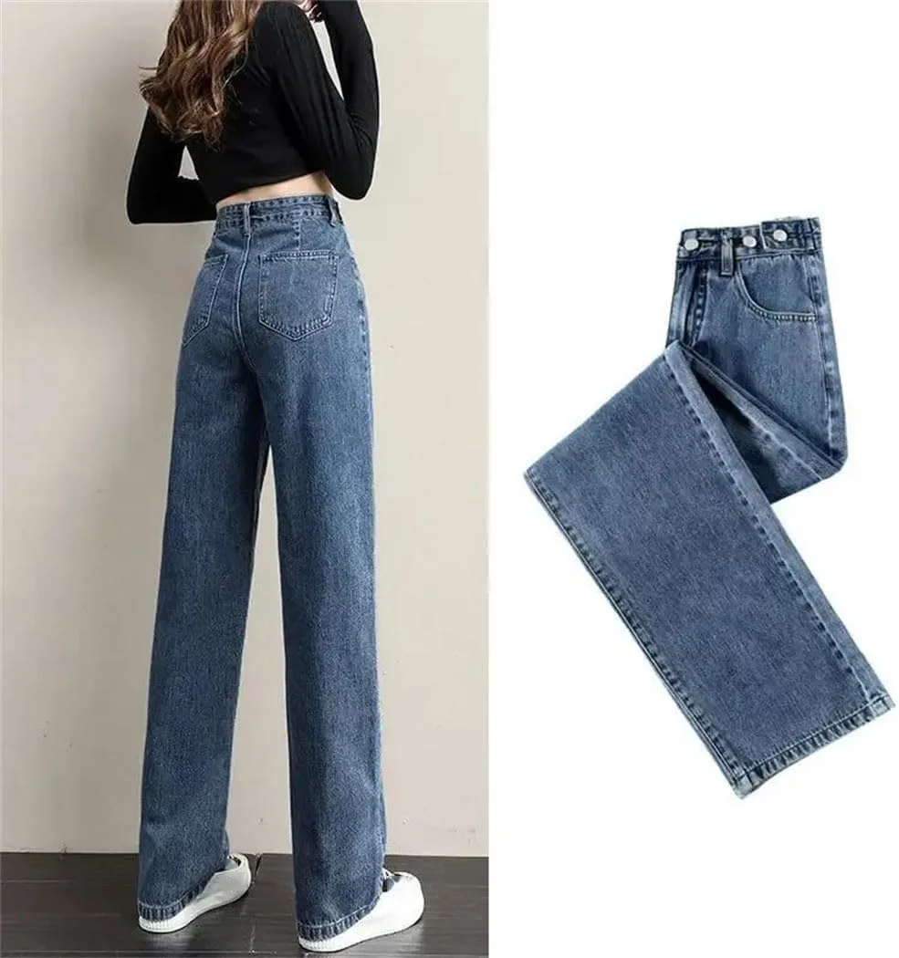 

Женские джинсы прямые свободные с высокой талией Vintage Denim