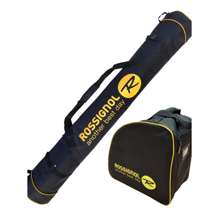 

Rossignol Мужская и женская сумка для лыж, двухслойная, утолщенная, водонепроницаемая, износостойкая, с мягкой подкладкой, черно-желтая, двухслойная, 145 шт., размер M
