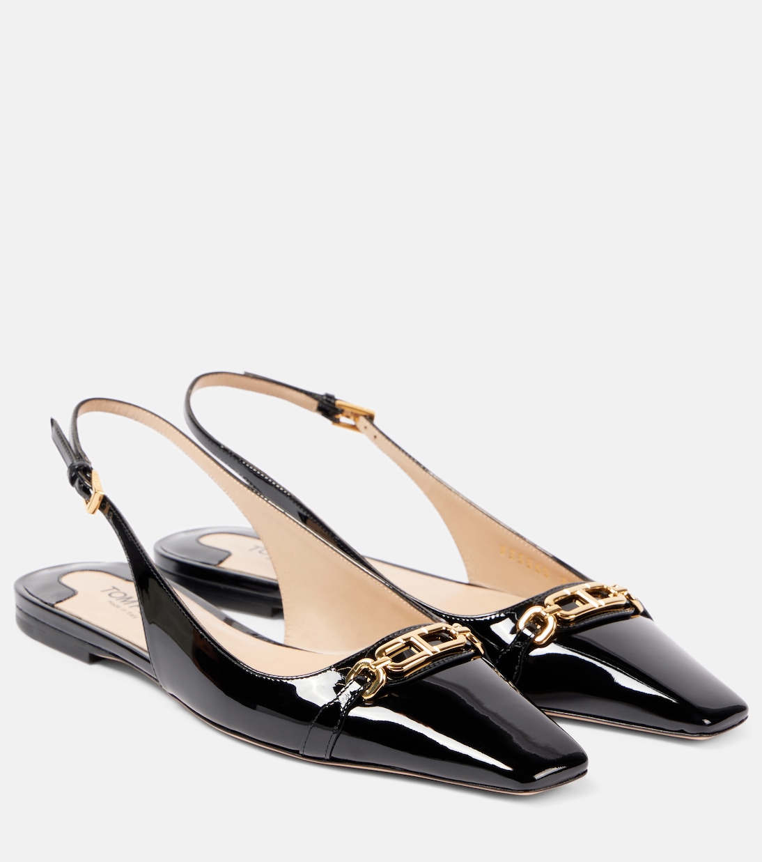 Туфли Whitney из лакированной кожи с открытой пяткой Tom Ford, черный