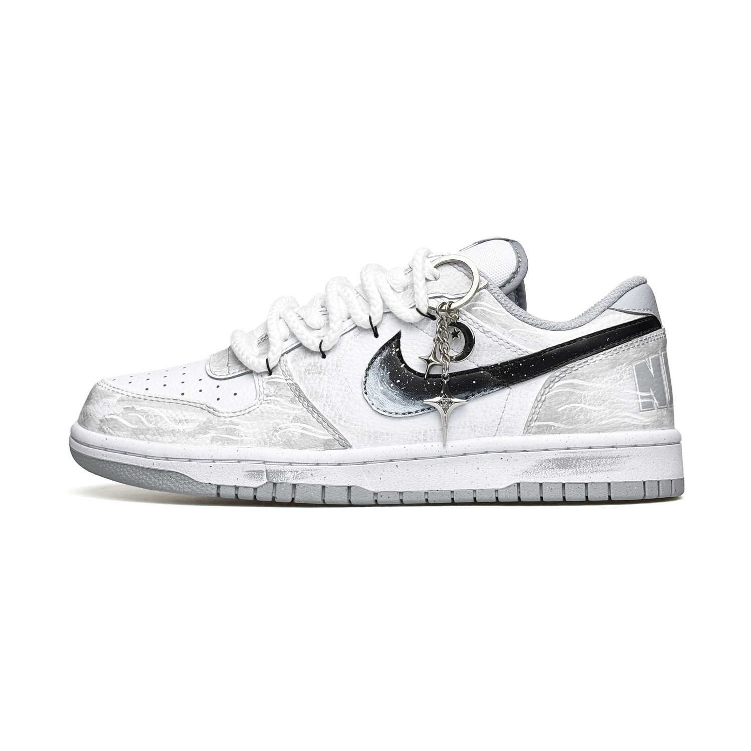 Nike Dunk Vassell Устойчивые к истиранию и скольжению низкие кроссовки для скейтбординга мужские бело-серые — фото 3