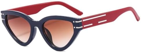 

Солнцезащитные очки 2027 года для женщин, ретро-винтажные солнцезащитные очки с леопардовым принтом, треугольные очки с градиентным переходом цвета MTZJH, Blue Red Tea