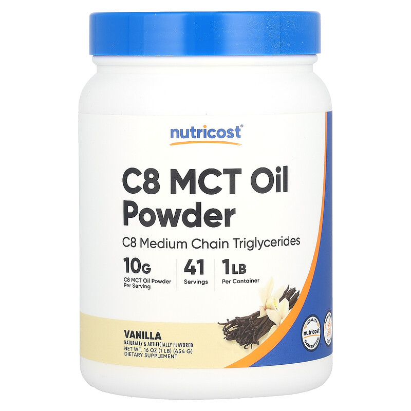 

Nutricost, C8 MCT, порошок из масла, со вкусом ванили, 454 г (1 фунт)