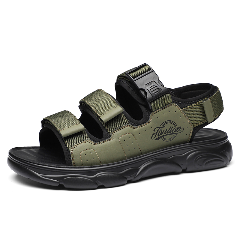 

Tonlion Пляжные шлепанцы Men's Black/Green/Sand