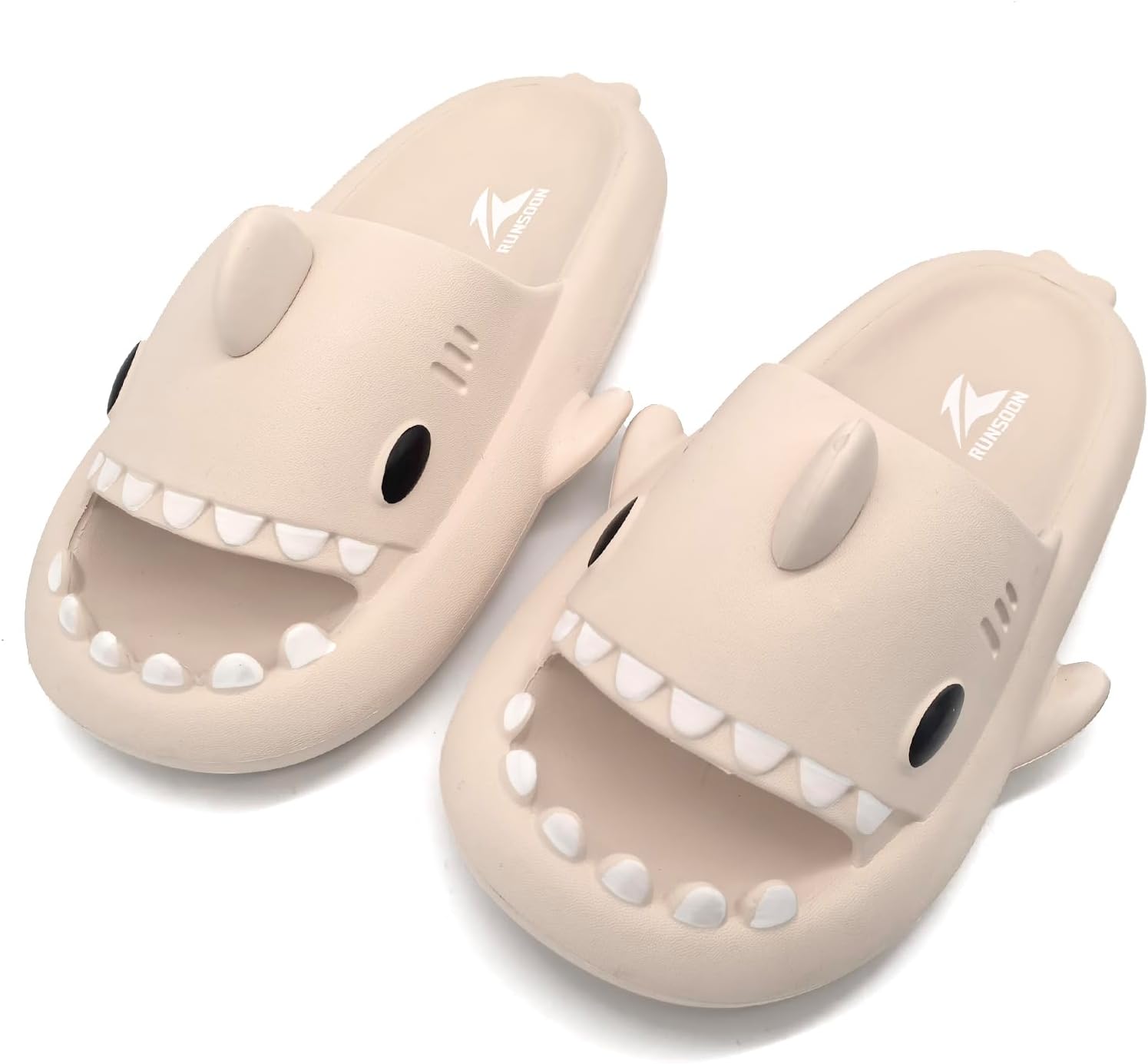 

Шлепанцы RUNSOON Shark для женщин и мужчин, слайдеры, босоножки для взрослых, для дома и улицы, бежевый