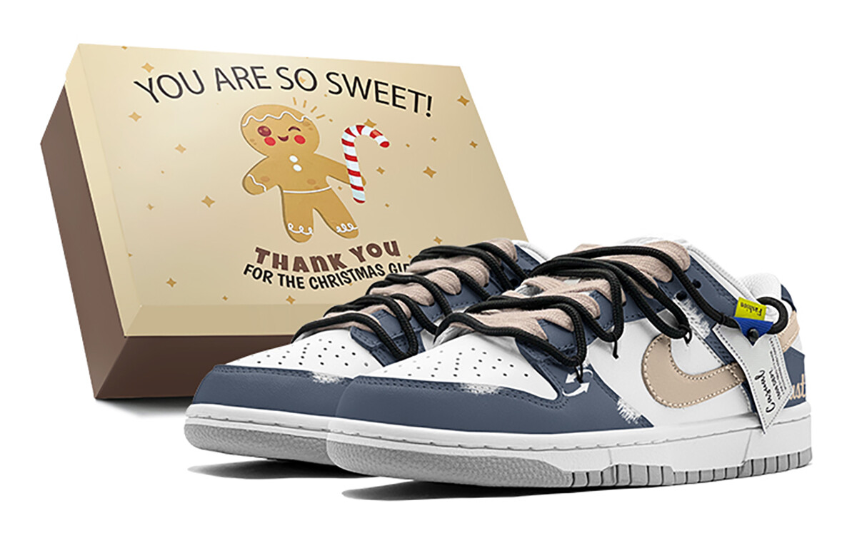 

Кроссовки Nike Dunk Skateboarding Shoes Men Low-top Yellow, темно-синий