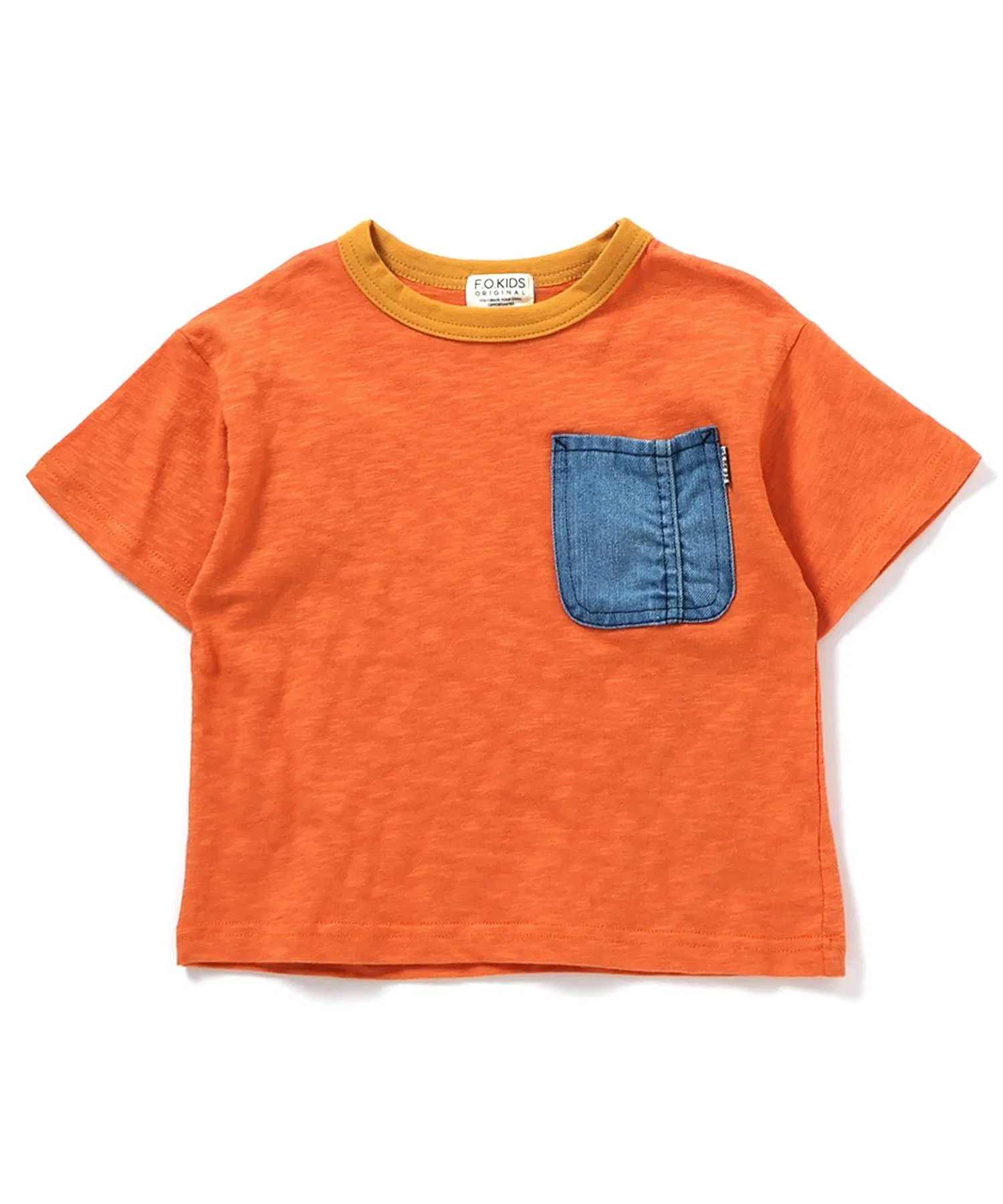 Детская футболка с карманом F.O.KIDS, оранжевая