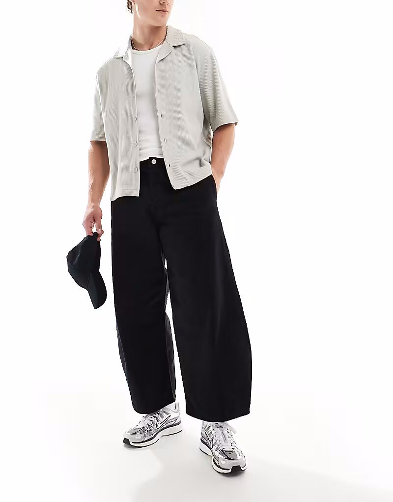 

Брюки свободного кроя с вытачками ASOS DESIGN черного цвета