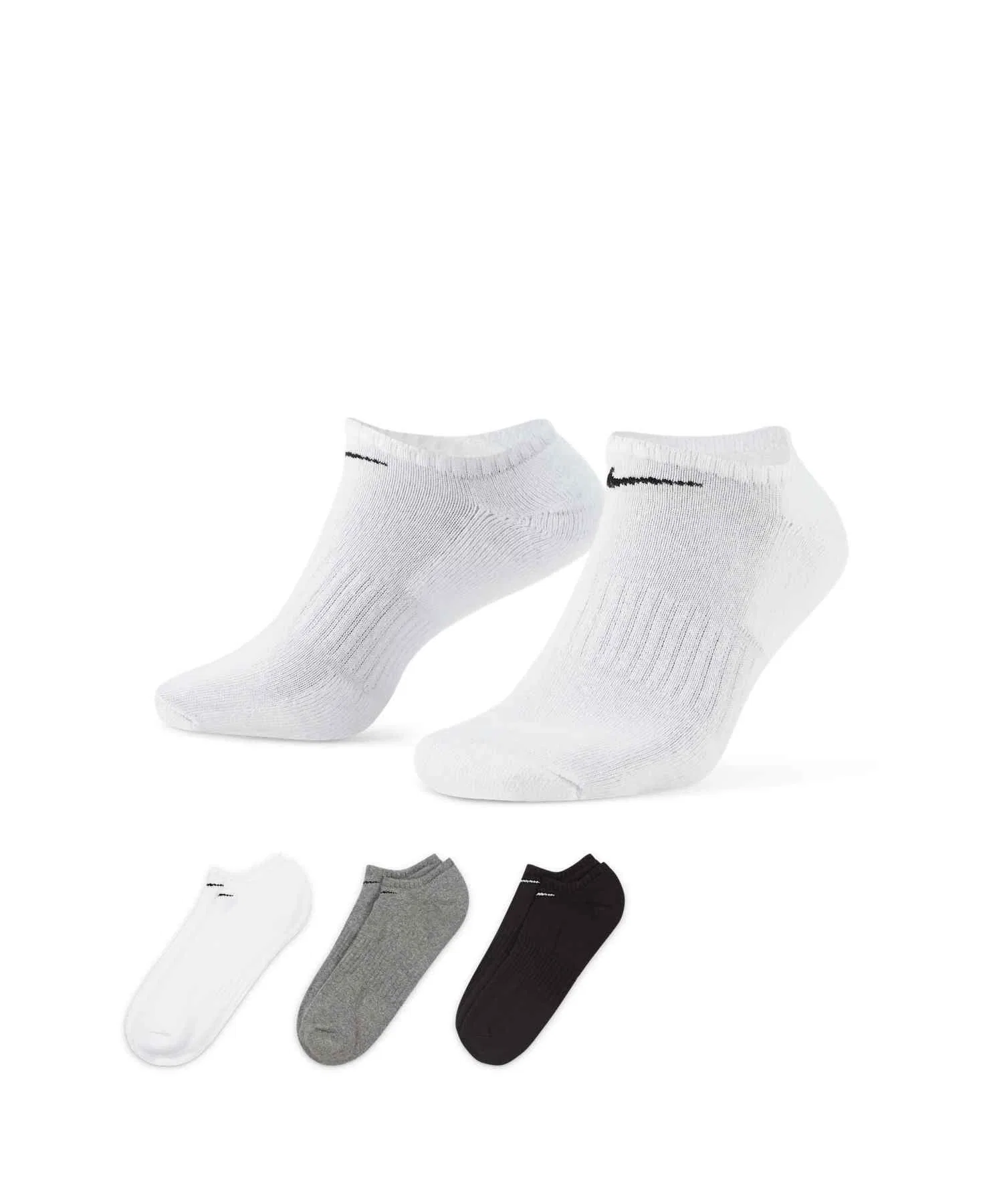 Невидимые тренировочные носки Nike Everyday Cushioned Training (3 пары) SX7673-964, разноцветные