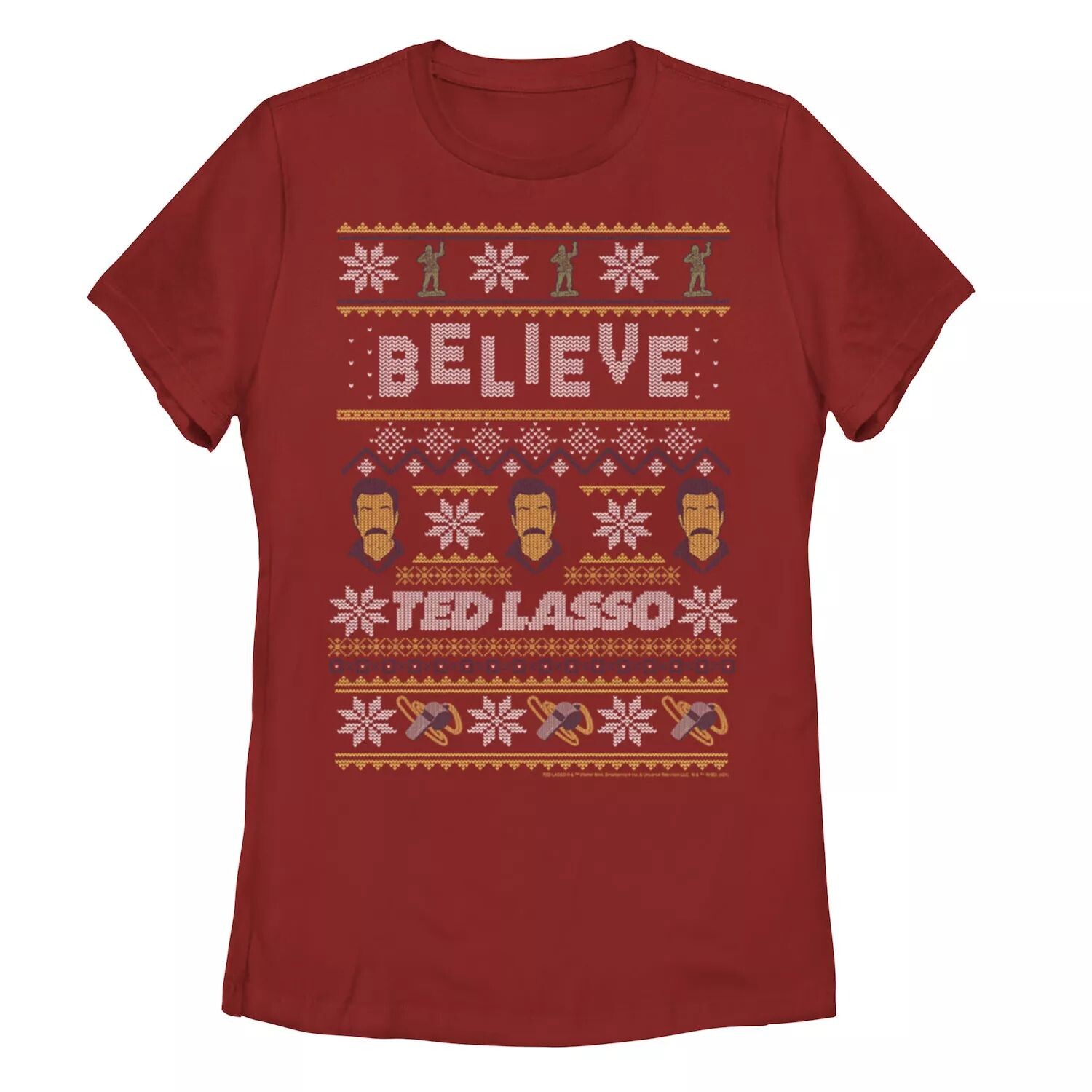 

Футболка с рисунком Ted Lasso Believe Ugly Sweater для юниоров Licensed Character