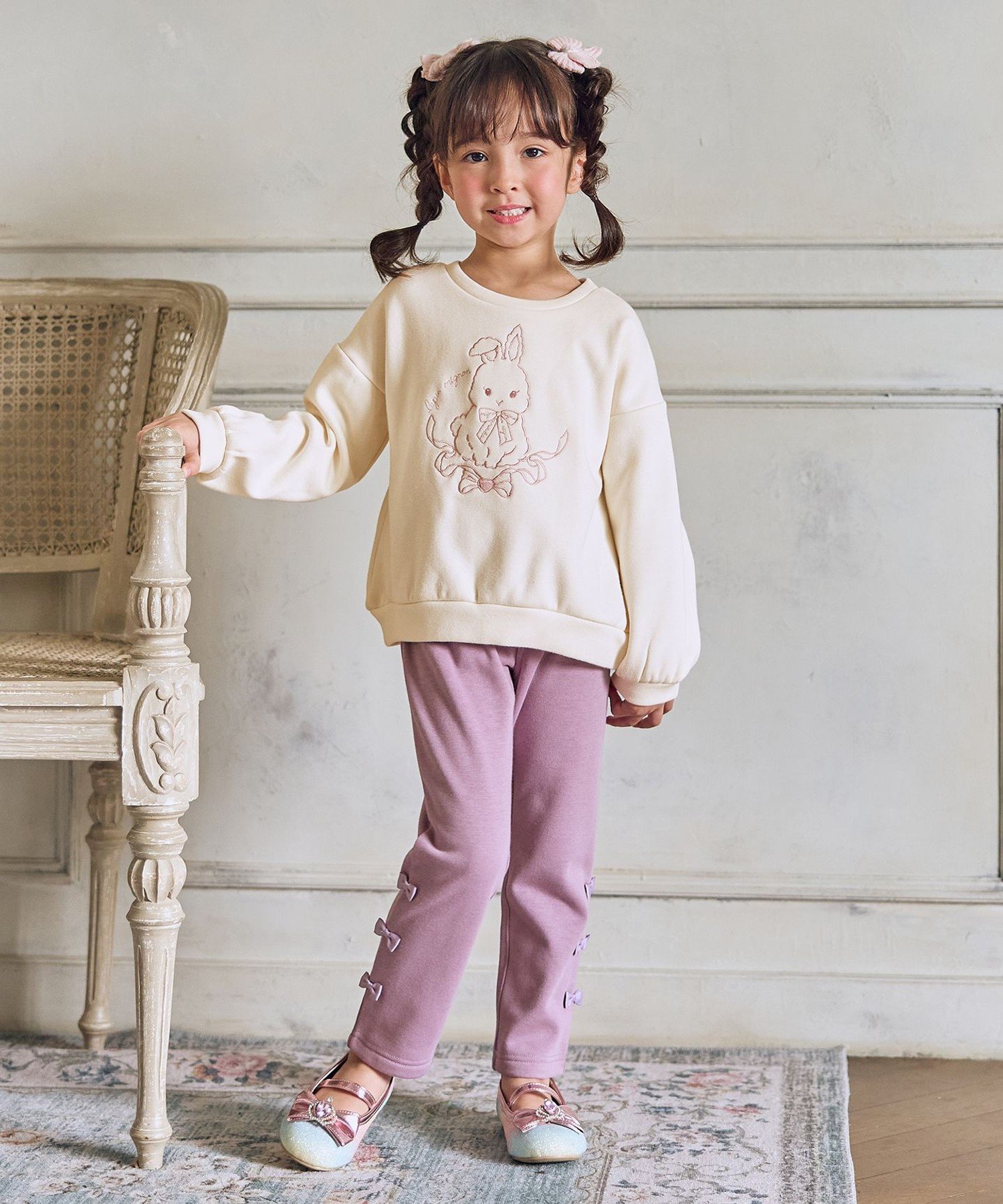 Толстовка с флисовой подкладкой и вышивкой в виде животного ANY KIDS, Ecru x Rabbit [002] — фото 3