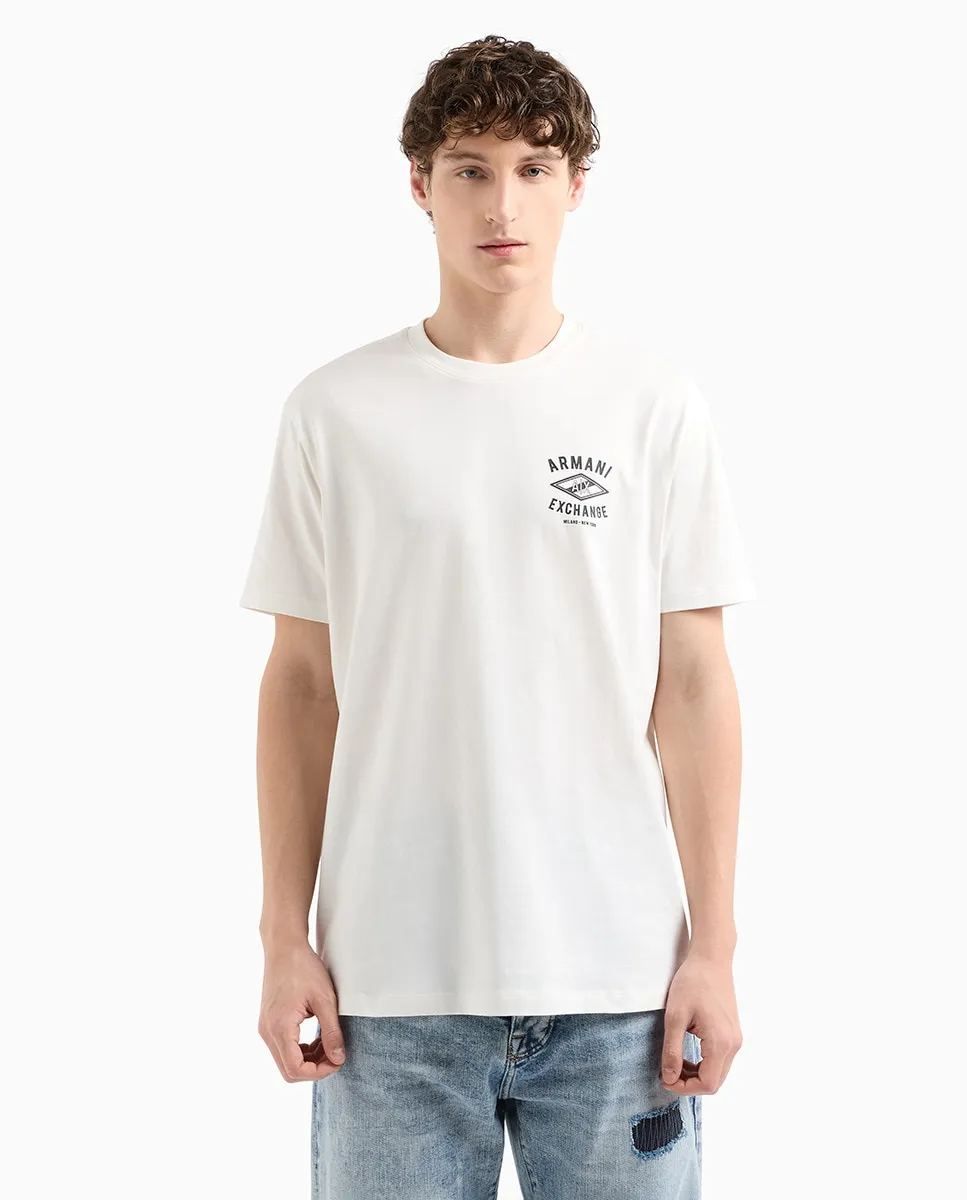 

Футболка мужская с коротким рукавом и логотипом Armani Exchange, цвет Crudo