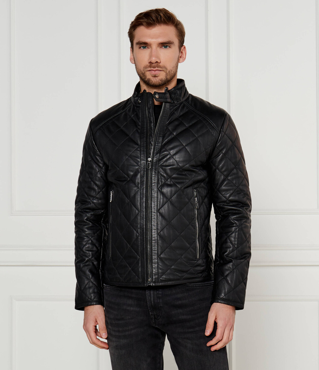 

Кожаная куртка Joop! Slim Fit, черный