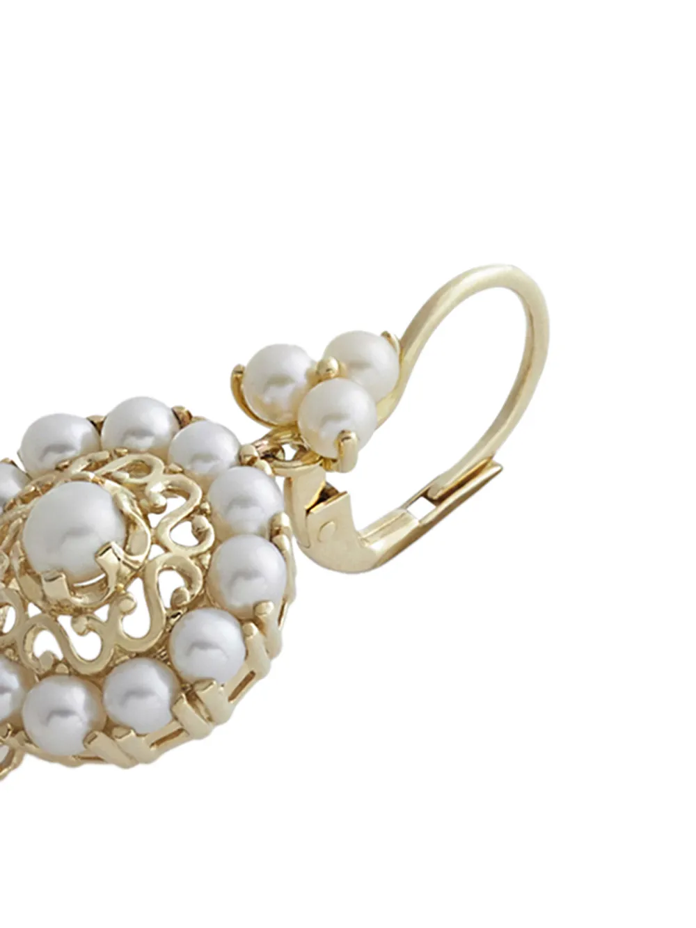 Серьги из желтого золота с жемчугом DOLCE & GABBANA, золотой — фото 2