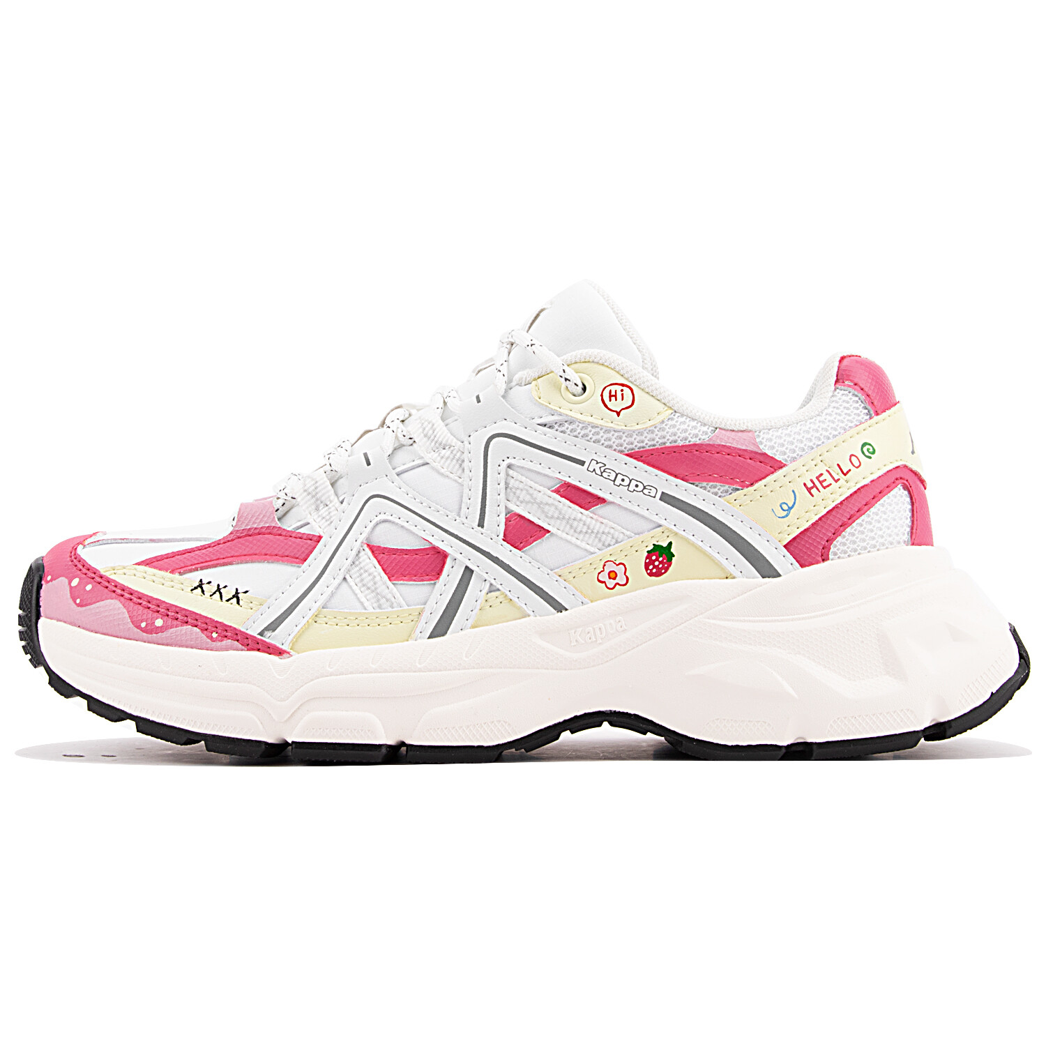 

Кроссовки Kappa Chunky Sneakers Unisex Low-top Red/yellow/white, красный