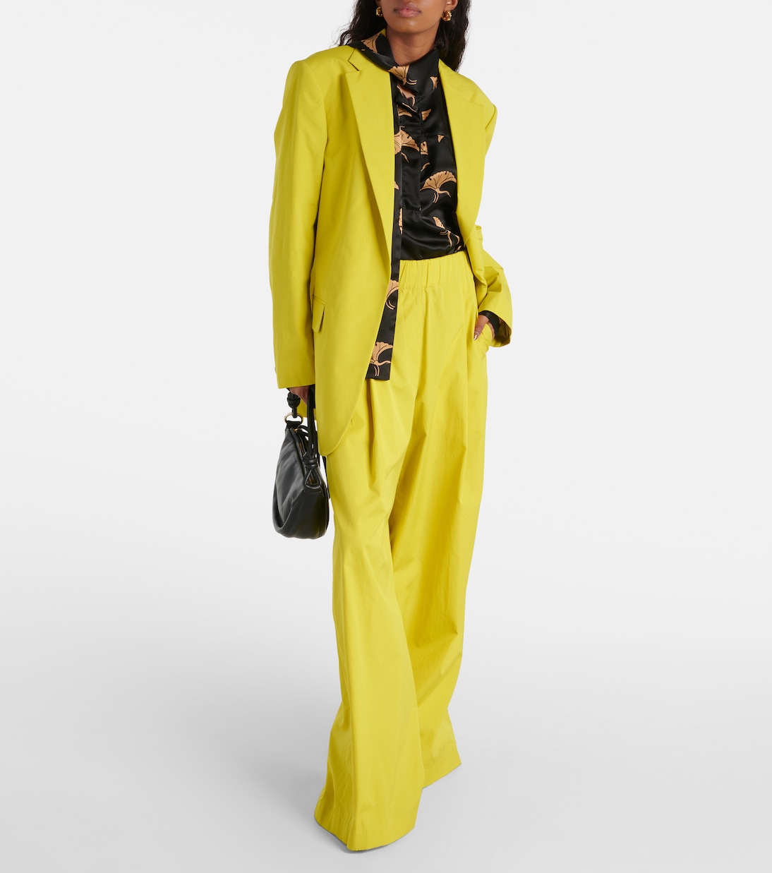 Блейзер свободного кроя из хлопкового поплина Dries Van Noten, Lime — фото 2