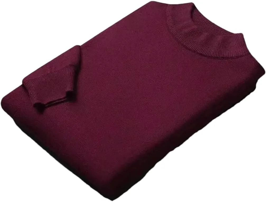 

Мужской однотонный повседневный легкий дышащий вязаный свитер с полувысоким воротником