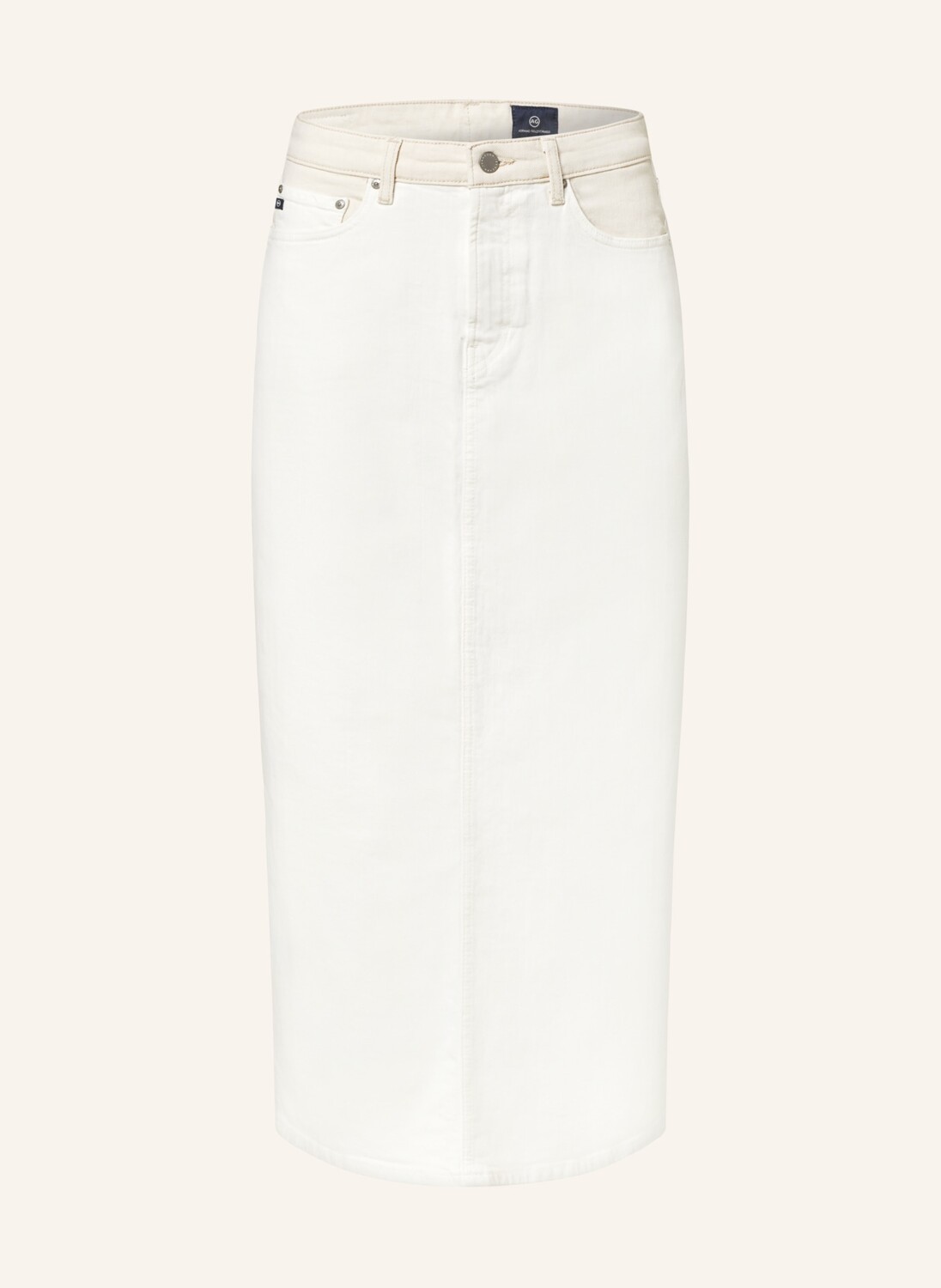 

Джинсовая юбка длинная двухцветная Ag Jeans, экрю