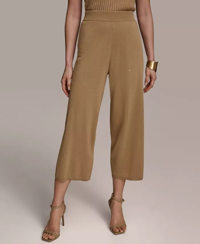 

Женские трикотажные брюки на резинке Donna Karan New York, коричневый
