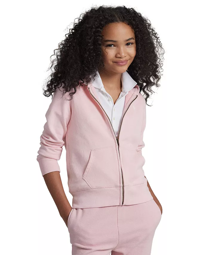 

Худи на молнии Big Girls из френч-терри Polo Ralph Lauren, розовый