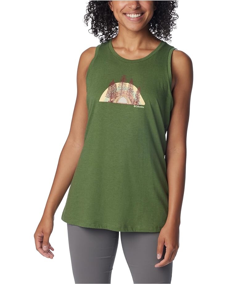 

Топ Columbia Bluff Mesa Tank, цвет Canteen Heather/Happier Outdoors