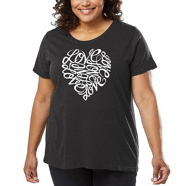 

Футболка с принтом Cursive heart для женщин plus size La Pop Art, Grey, Серый, Футболка с принтом Cursive heart для женщин plus size La Pop Art, Grey