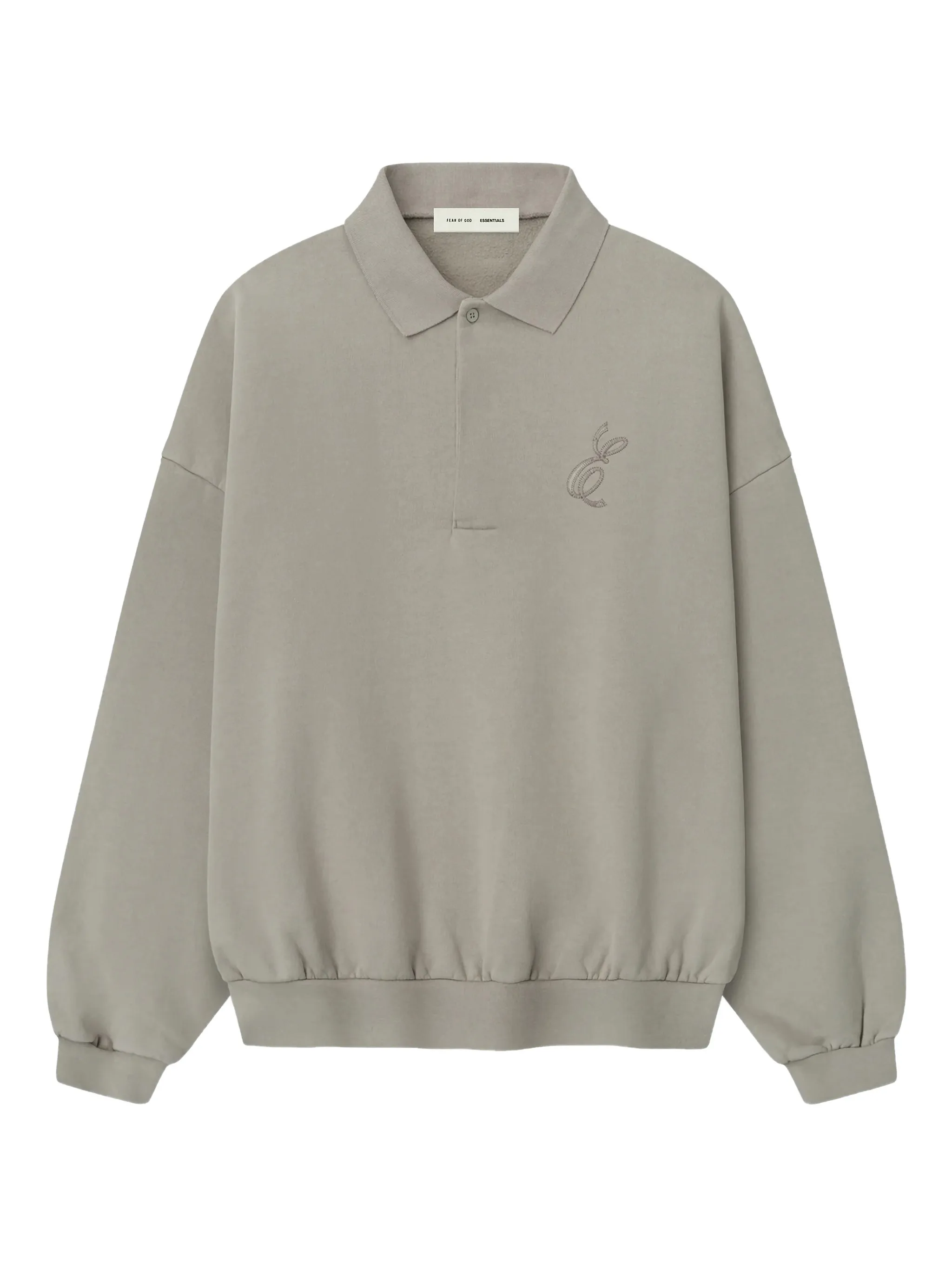 

Классическая вышитая рубашка поло Fear Of God Essentials, серый