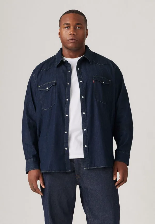 Большая классическая рубашка в стиле вестерн Levi'S Plus, Dark Blue Denim