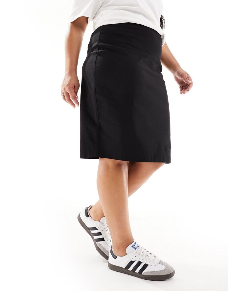 

Черная бенгалиновая юбка с завышенной талией ASOS DESIGN Curve ASOS