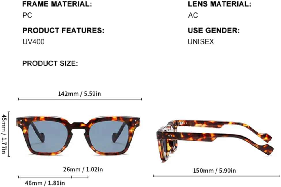 

Ретро-модные солнцезащитные очки для женщин и мужчин, классические винтажные солнцезащитные очки с защитой от УФ-излучения UV400 для активного отдыха SZVVBKK, Leopard