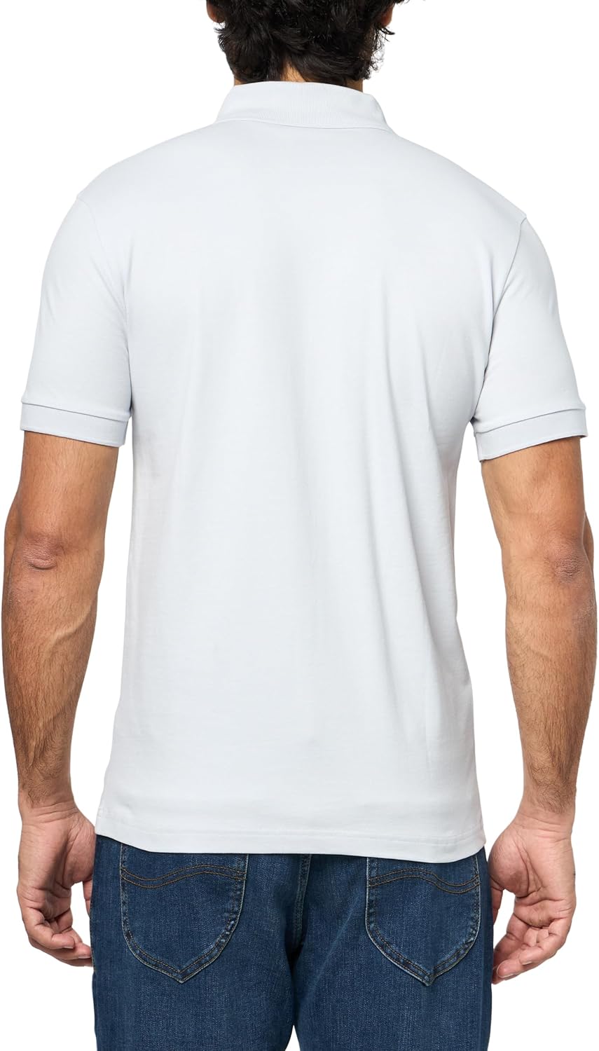 BOSS Мужская поло с квадратным логотипом Slim Fit Pique, Shark Tooth — фото 2