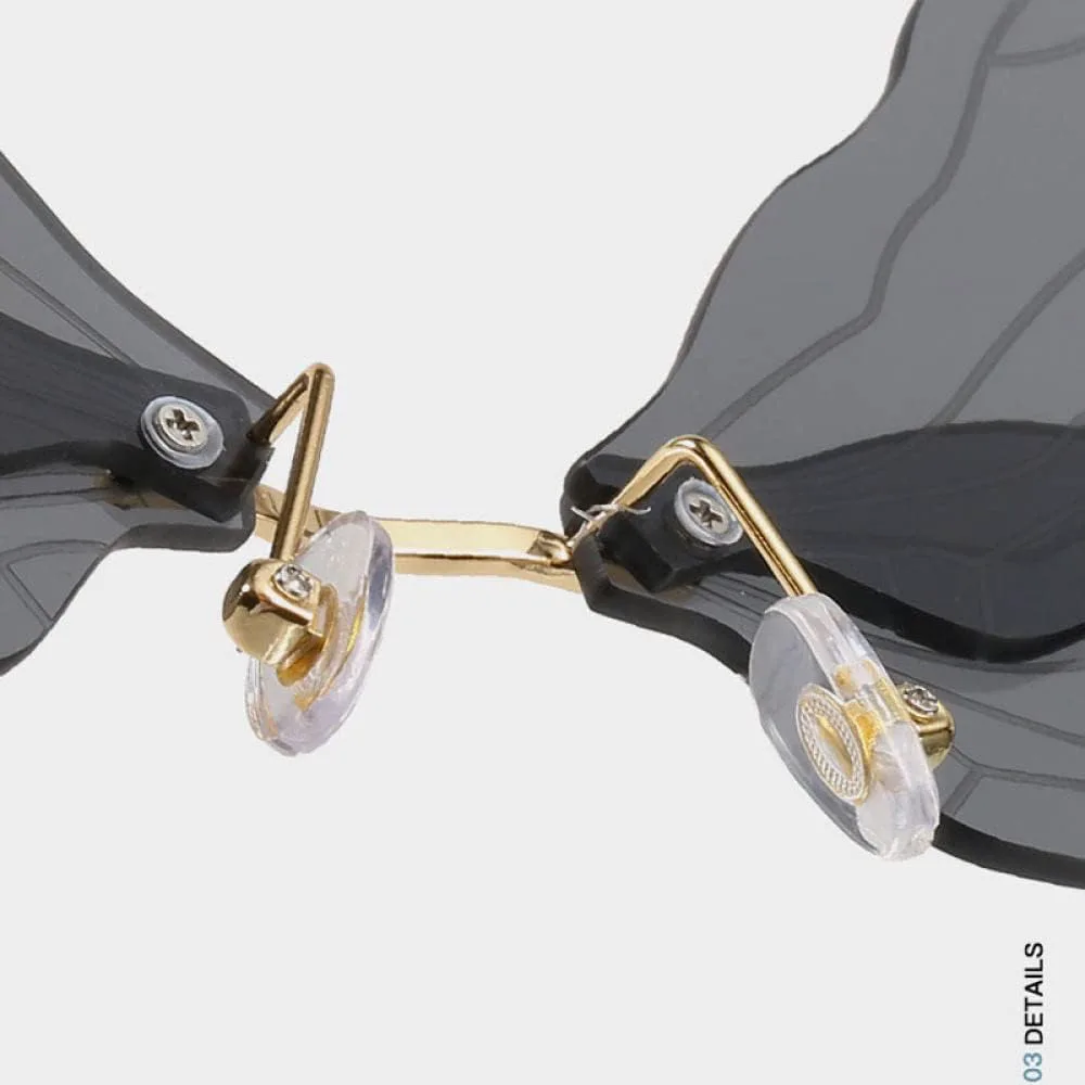 

Винтажные солнцезащитные очки с крыльями стрекозы, модные без оправы, женские, с прозрачными линзами, мужские, розовые, с защитой от УФ-излучения UV400 generic, 04