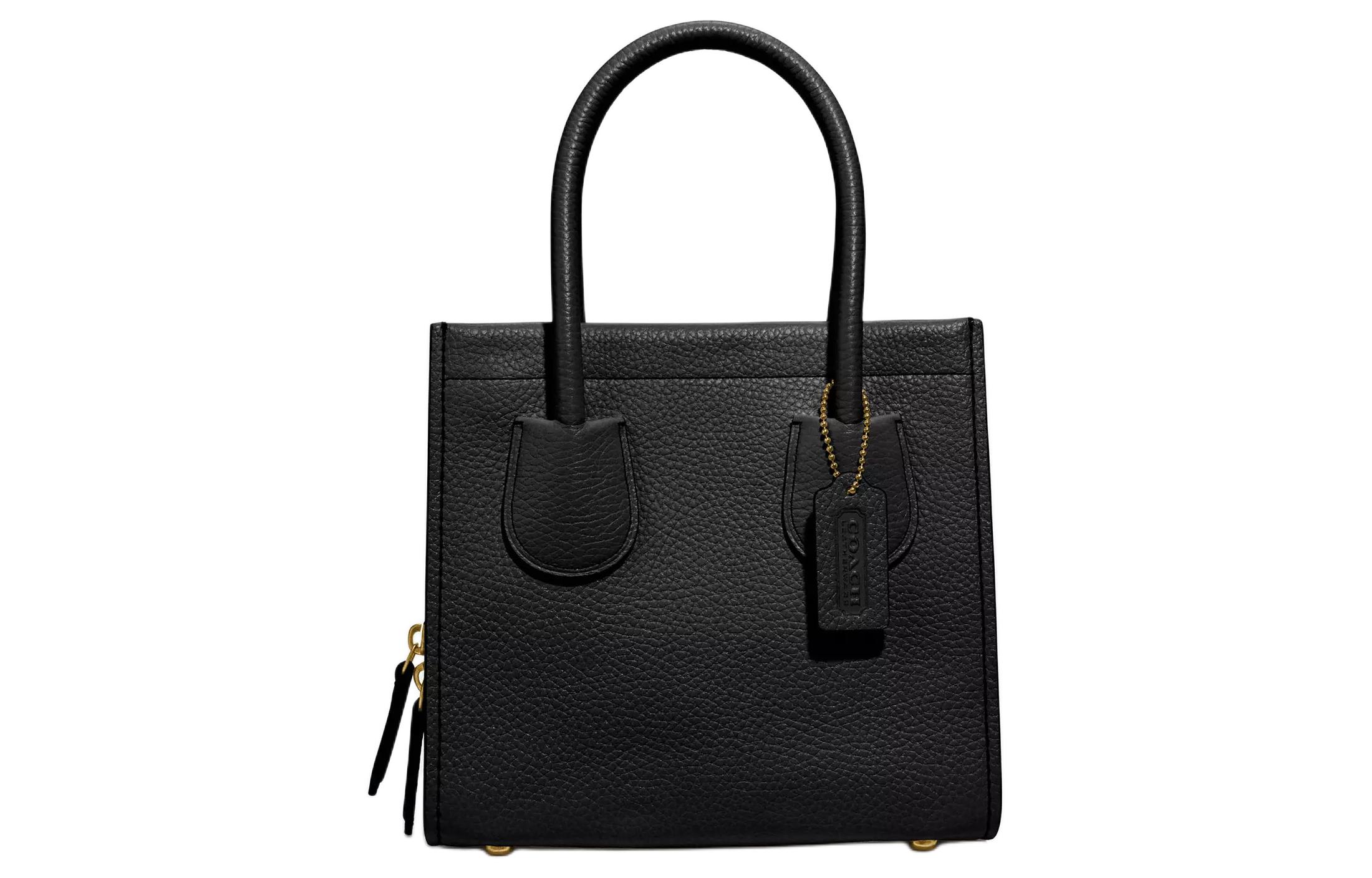 

Сумка-шоппер Cashin Natural Pebbled Leather через плечо на поясную сумку маленький размер женская черная COACH