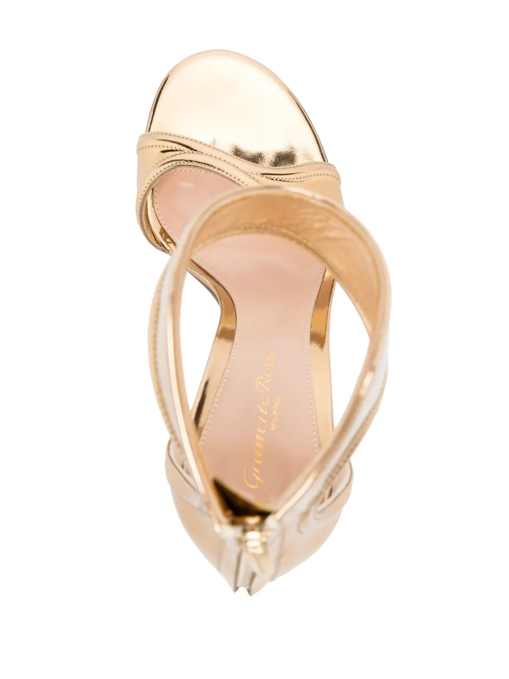 Босоножки Lucrezia 105 с эффектом металлик Gianvito Rossi, золотой — фото 4