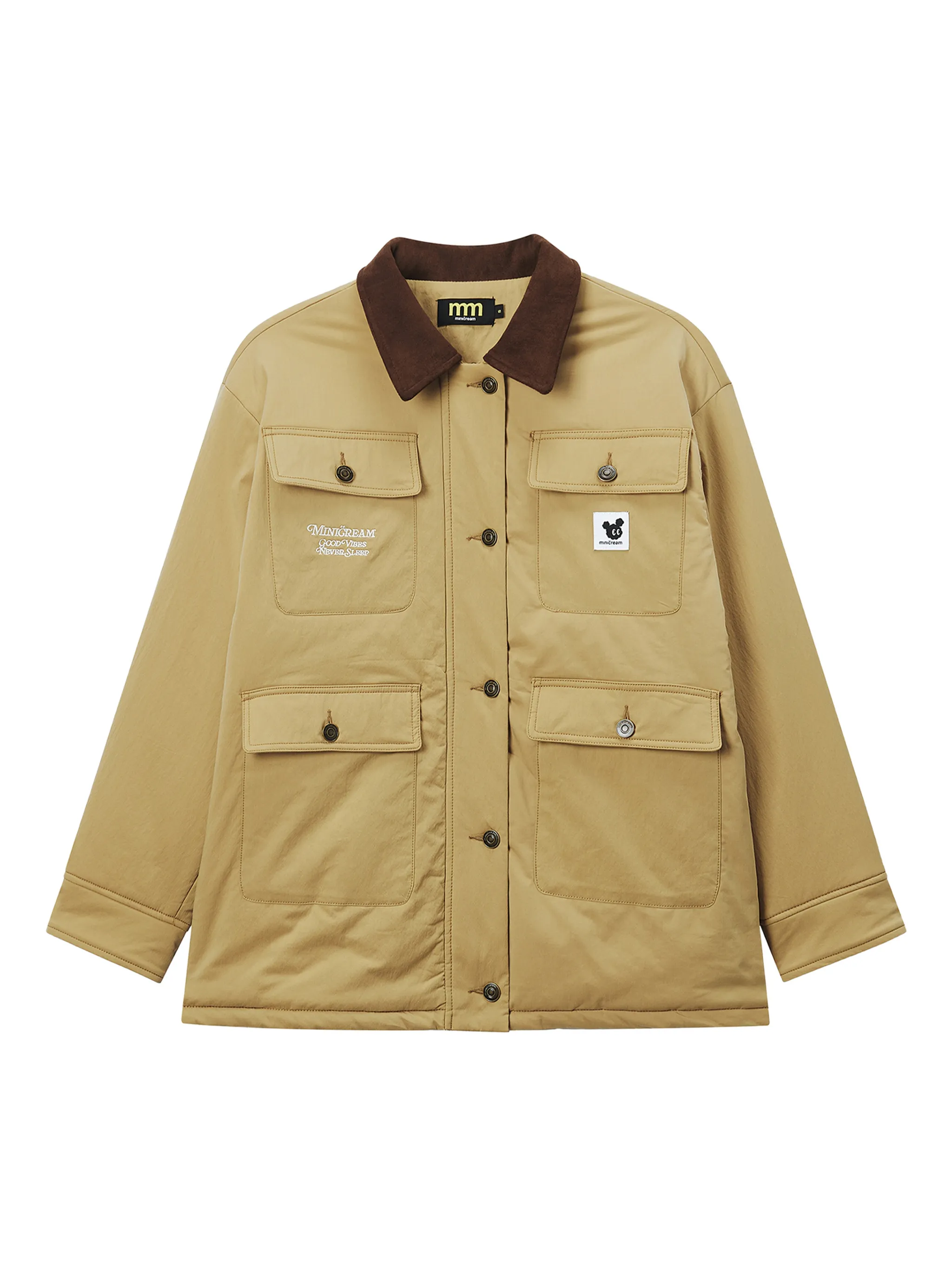 

Куртка с карманами и контрастным воротником Mini Cream, бежевый